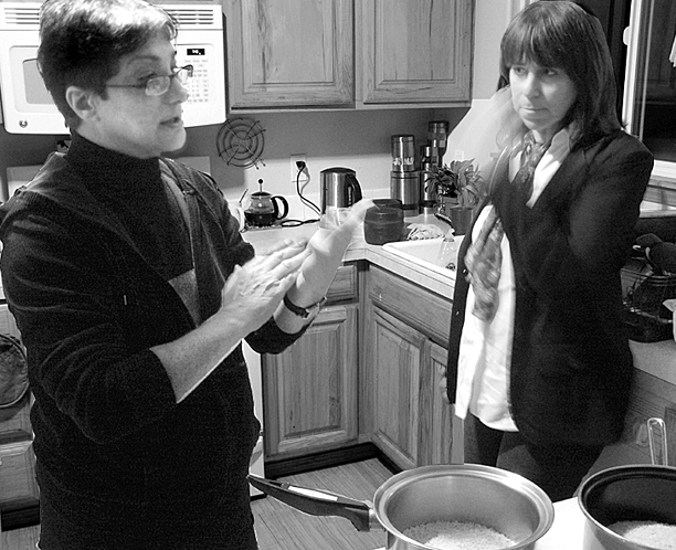 Esther and Mina blk wht pic